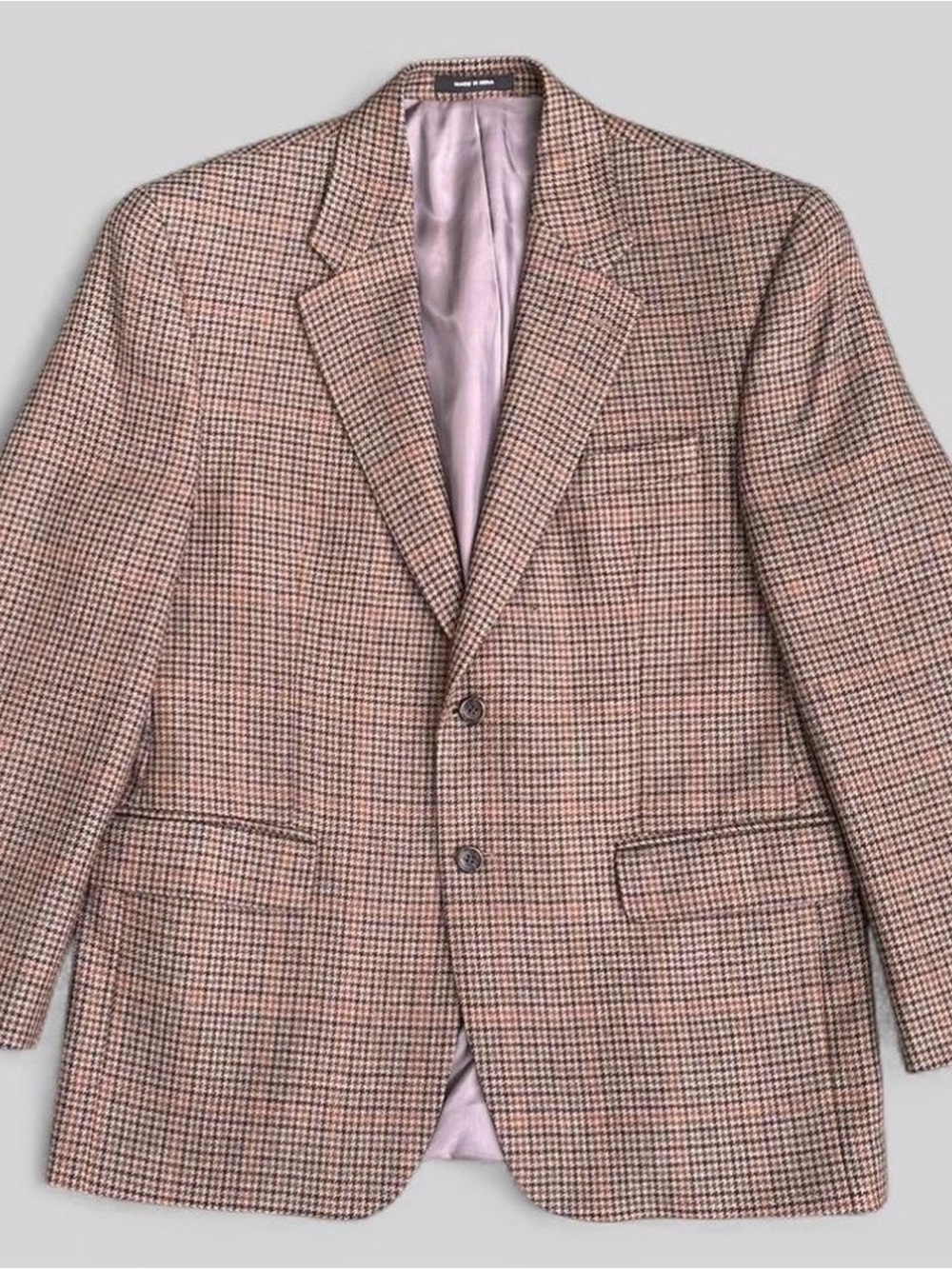 Vintage Lauren Ralph Lauren 100% Lambswool Houndstooth Blazer - 40S